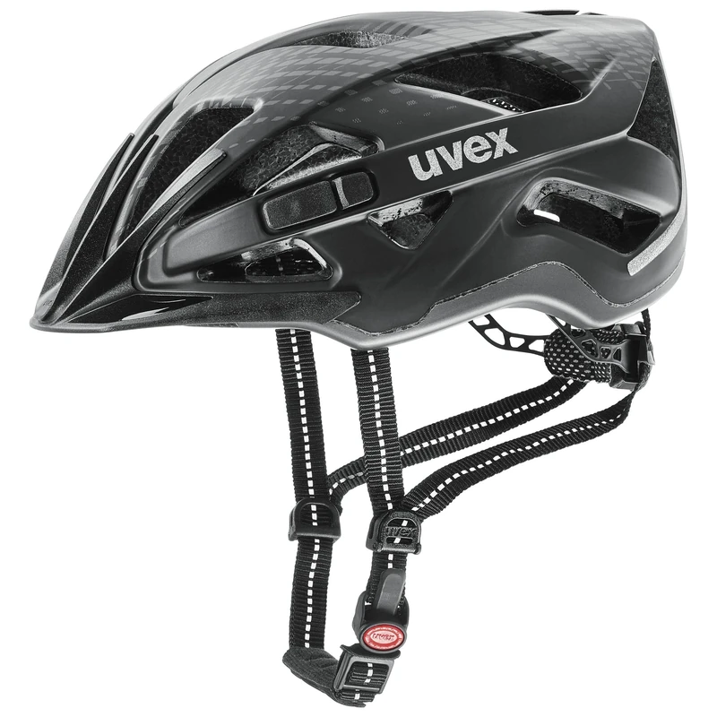 uvex City Active - Secure City Bike Helmet for Men & Women - incl. LED Light - Individual Fit - Black Matt - 56-60 cm