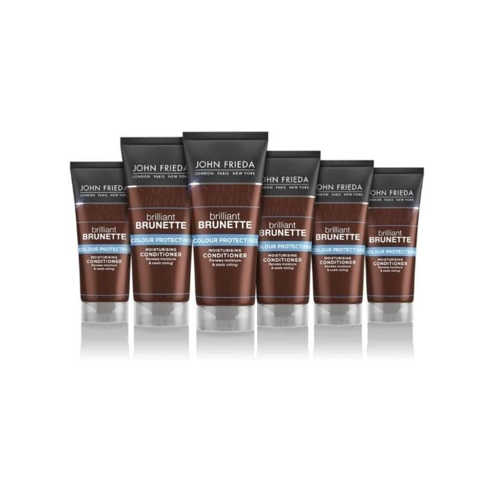 John Frieda Brilliant Brunette Colour Protecting Travel Conditioner, 50 ml, Pack of 6