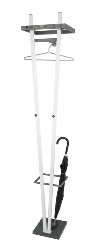 HAKU Möbel Wardrobe Anthracite, Chrome, White, Mdf, Metal - Size: W 34 cm X H 183 cm X D 30 cm, Style: Modern