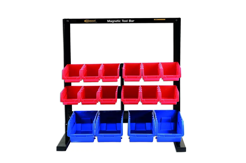 Connect 36996 16 Storage Bin System with Magnetic Bar For Tool Storage