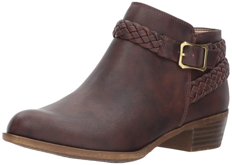 LifeStride Women's Adriana Ankle Bootie Boot, Brown, 5 UK