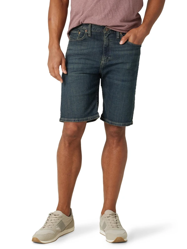 Wrangler Authentics Men's Classic Relaxed Fit Five Pocket Jean Short Denim, Moonlight, 32