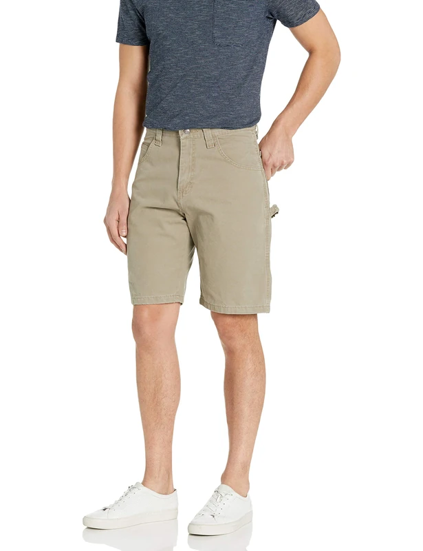 Wrangler Authentics Men's Loose Fit Carpenter Short Casual, Military Khaki, 36