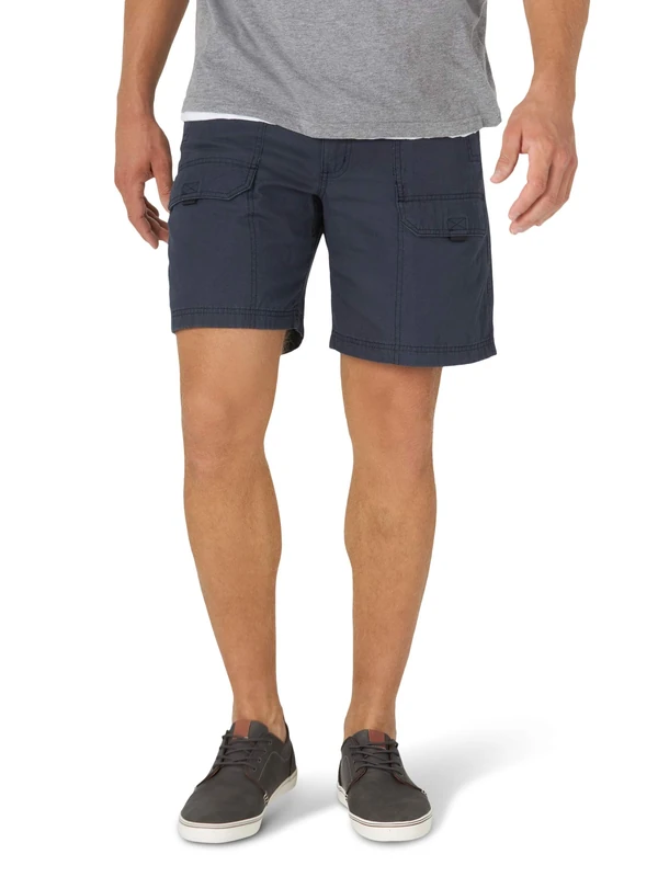 Wrangler Authentics Men's Canvas Utility Hiker Short Cargo, Newport Navy, 36