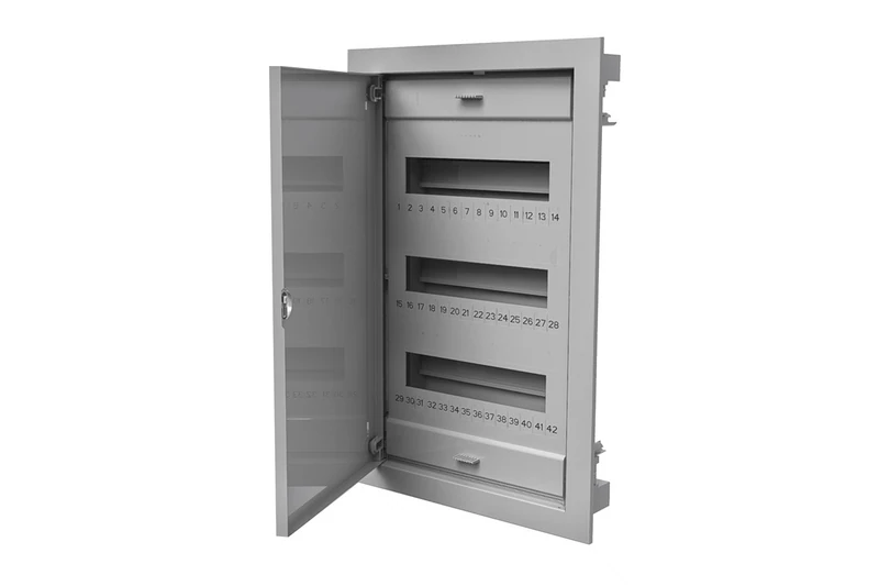 AW-Tools C.1536 Flush-Mounted Small Distributor 3 Rows for 36 + 6 TE Metal Grey (RAL 9016)