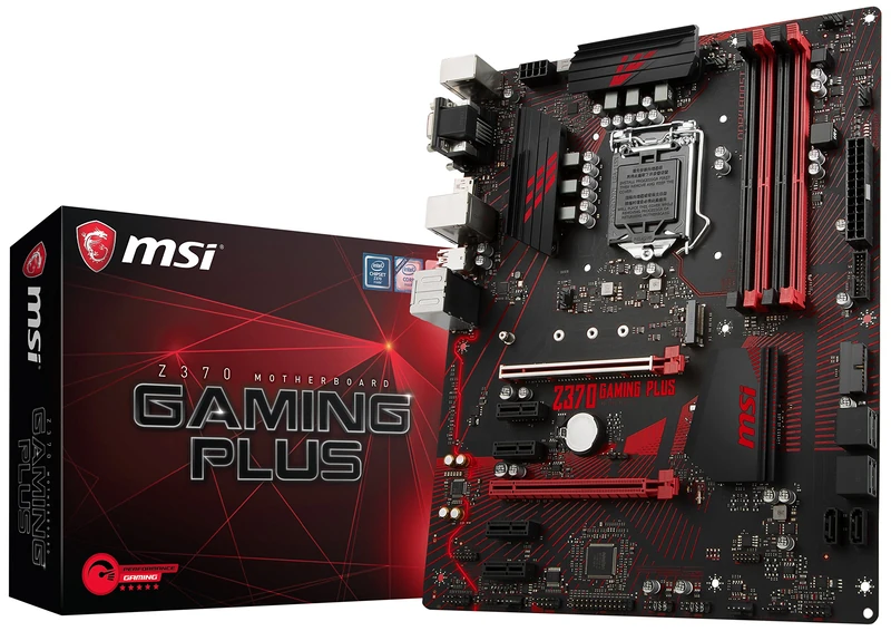 MSI Intel 1151 Socket Z370 Chipset Gaming Plus D4 ATX Motherboard - Black