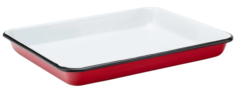 Utopia Eagle Enamel Red Serving Tray 11inch / 28cm - Retro Food Tray, Oven-to-Tableware