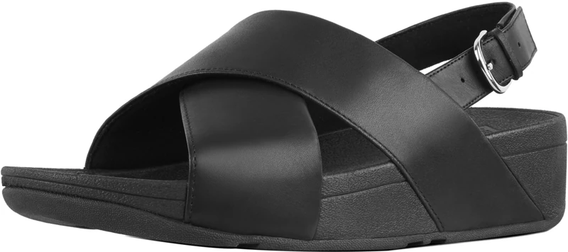 Fitflop Women's Lulu Cross Sandal-Leather, Black (Black 001), 9 UK