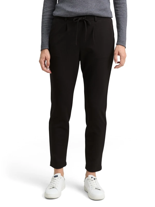 Tom Tailor (NOS) Women's Jersey Loose Fit Hose Trouser, Black (Deep Black 14482), 42/32 - Image 1