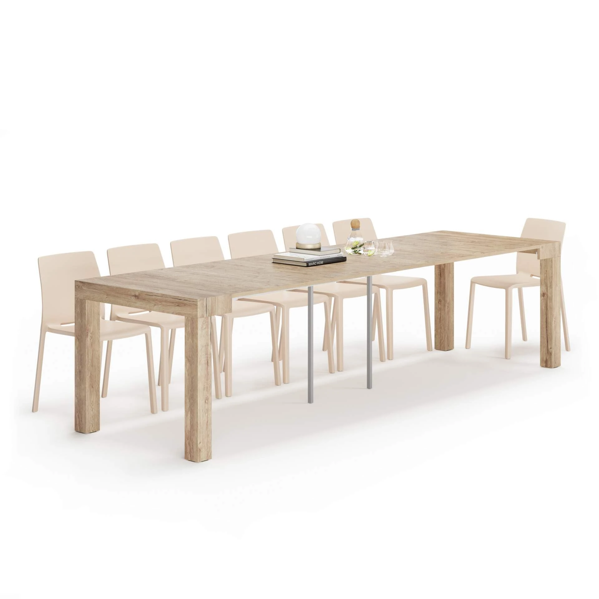 Mobili Fiver, First, Extendable Console Table, 45(305) x90 cm, Oak, Made In Italy