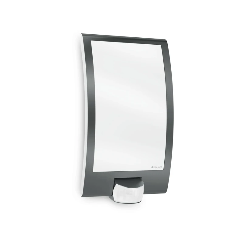 Steinel Outdoor Wall Light L 22 S Anthracite, Motion Sensor Light, 180° Motion Detector, 10 m Range, Stainless Steel Porch Light, max. 60 W, E27