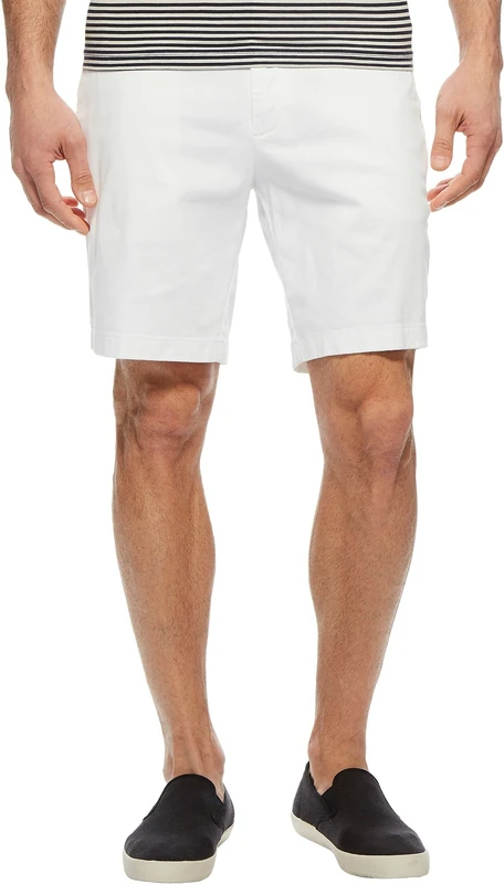 Nautica Men's Classic Fit Flat Front Stretch Solid Chino 8.5" Deck Shorts Casual, Bright White, 38