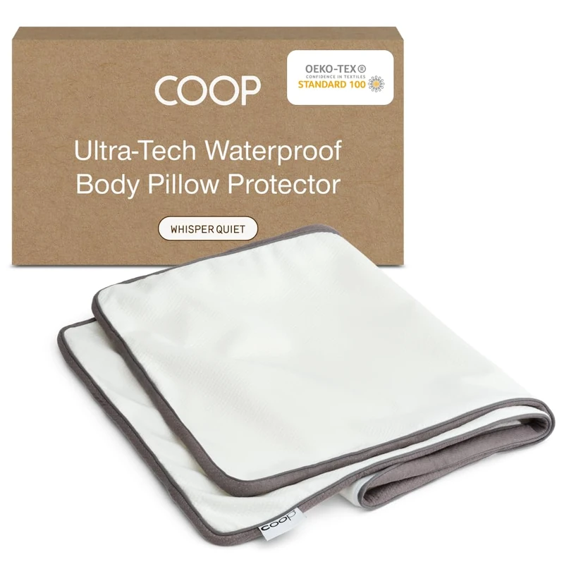 Coop Home Goods Ultra-Tech Body Pillow Protector, Waterproof Body Pillow Covers, Oeko-Tex Certified, Breathable Body Pillow Case Cover, Pillow Protectors with Zipper Standard Size, Machine Washable