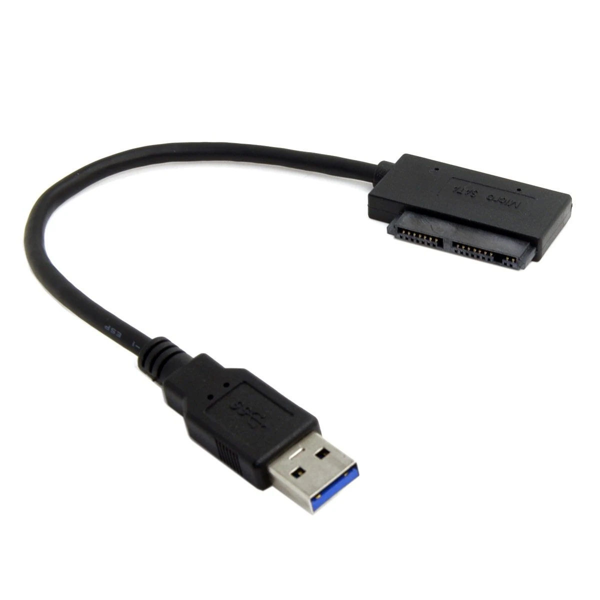 Cablecc USB 3.0 to Micro SATA 7+9 16 Pin 1.8" 90 Degree Angled Hard Disk Driver SSD Adapter Cable 10cm