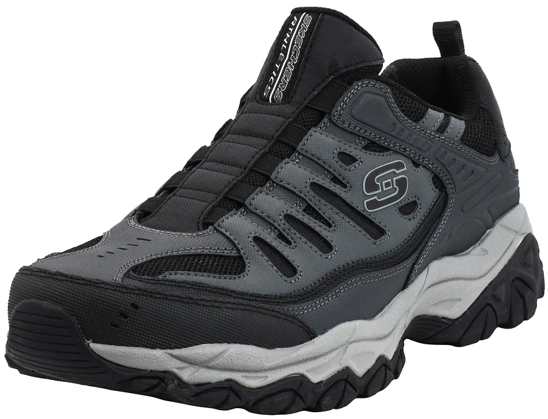 Skechers Sport Men's Afterburn M. Fit Wonted Loafer,Black/Charcoal,11 4E US