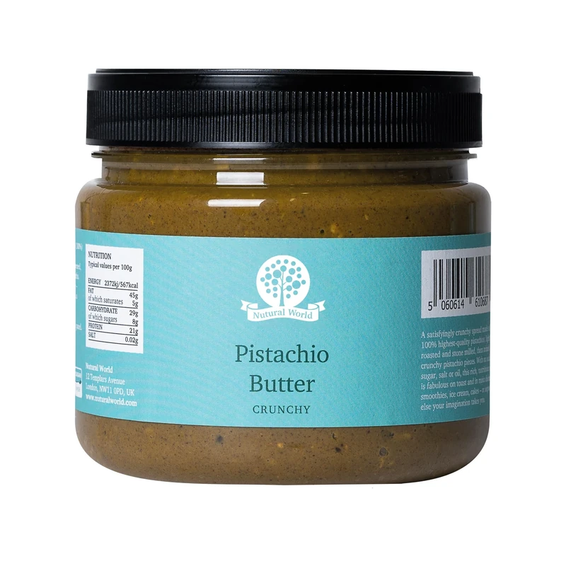 Nutural World - Crunchy Pistachio Butter (1kg) / 100% Pure Single Ingredient - Great Taste Award Winner