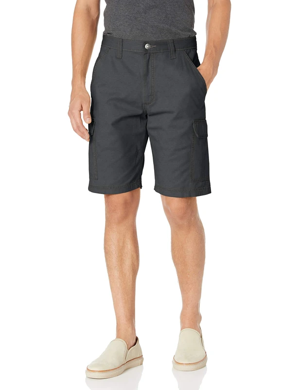 Wrangler Authentics Men's Classic Relaxed Fit Cargo Short, Anthracite Ripstop, 30