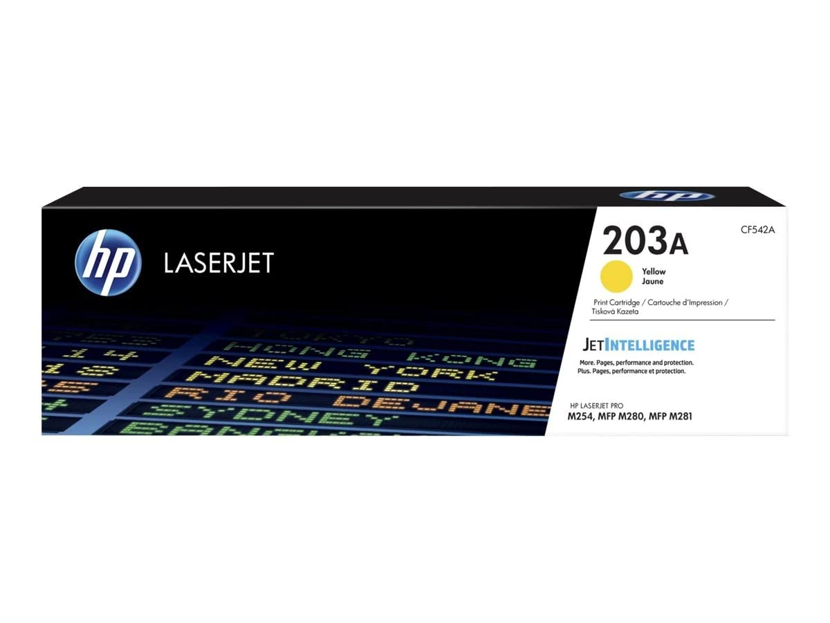 HP CF542A 203A Original LaserJet Toner Cartridge, Yellow, Single Pack