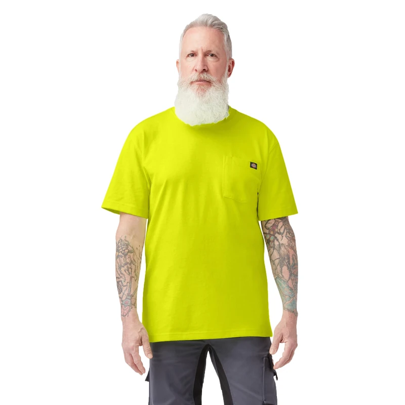 Dickies Men's Heavyweight Crew Neck Short Sleeve Tee Big-Tall T-Shirt, Bright Yellow, Large