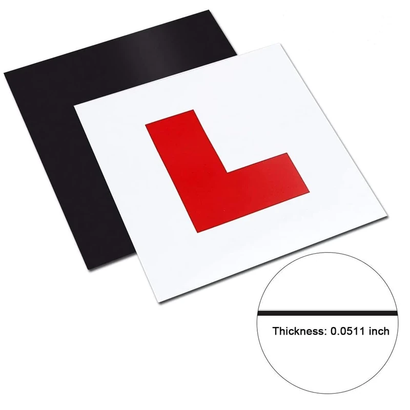 Onarway Magnetic Car L-Plates - 2 Pack Red Learner Plates