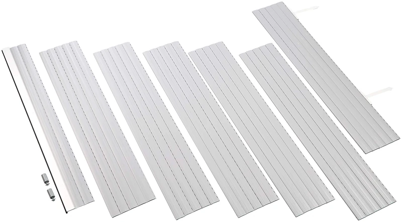 Schellenberg 20089 PVC Mini Roller Shutter Armor Set for 40 mm Steel Tube Shaft - 100 x 120 cm Grey Can be Shortened in Width Includes Roller Shutter Hangings, Aluminium End Strip, Stop Plugs