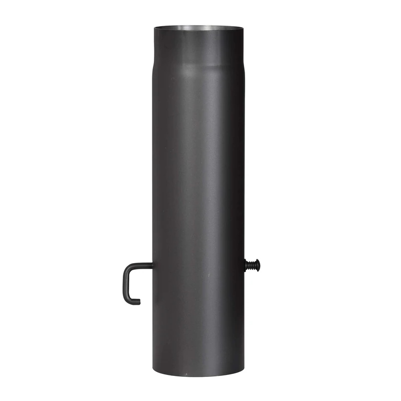 FIREFIX R130/5D 2mm Thick Steel Stove Pipe (Smoke Pipe) 130mm Diameter for Stoves and Fire Pits Senotherm Black 500mm Long with Regulating Flap