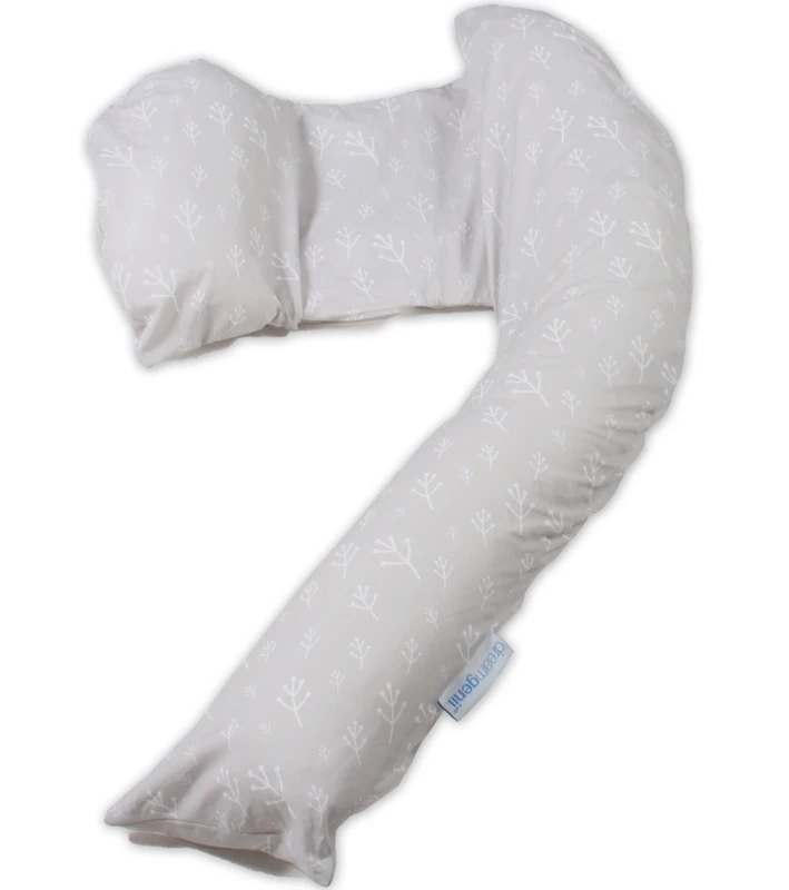 DreamGenii Floral Grey Cotton Pregnancy Support and Feeding Pillow