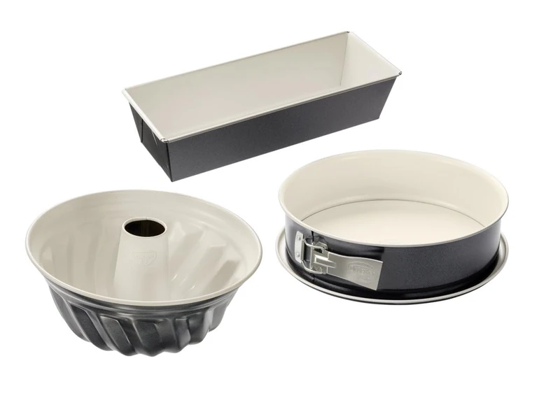 Dr. Oetker 4869 Back-Trend 3-Piece Bakeware Set, Alloy Steel, Baking Moulds Set of 3