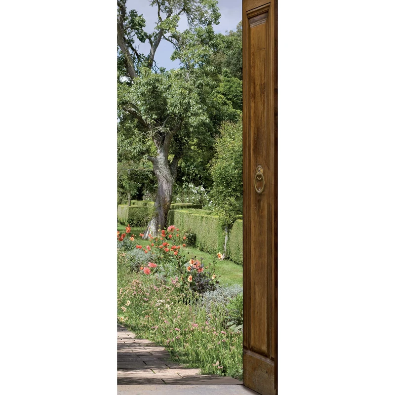 PLAGE 141009 Sticker Trompe L'Oeil Window - My Garden, Multicolour (204 x 83 cm) - Image 1