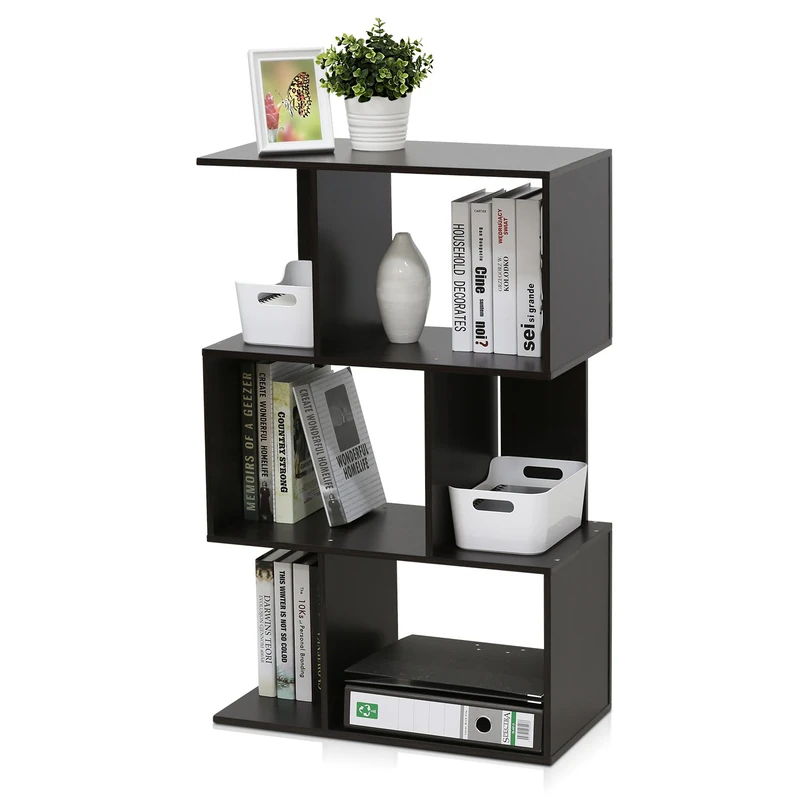 Furinno Bookcases, Wood, Expresso, one size FR16120EX, 59.99 (W) x 94.79 (H) x 30 (D) cm