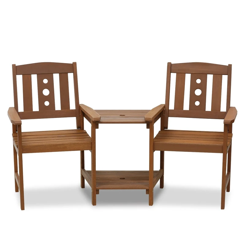 Furinno TIOMAN Outdoor Dining Set, Jack & Jill Bistro Set, for Patio, Garden, Porch, Natural