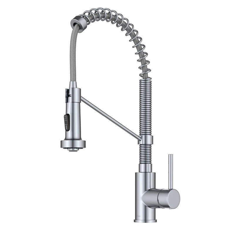 Kraus KPF-1610CH Bolden 18-Inch Commercial Kitchen Faucet with Dual Function Pull-Down Sprayhead in All-Brite Finish, Chrome, 18 Inch