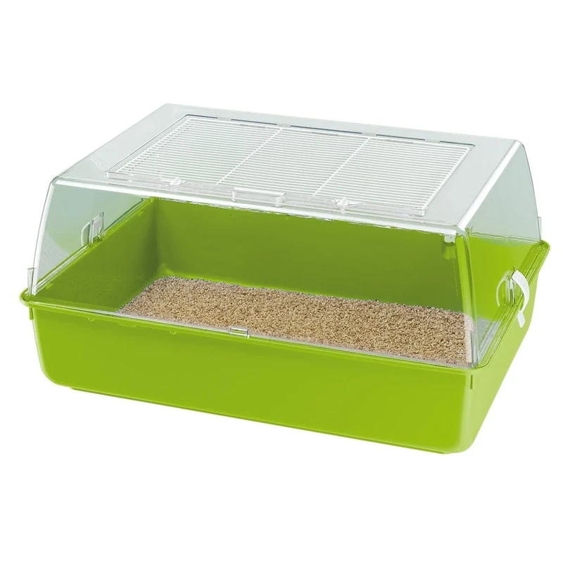 Ferplast MINI DUNA MULTY Hamster Cage - Habitat for Rodents, Guinea Pigs, Rabbits - Interactive Transparent Design, Easy Access & Cleaning, 71x46xh31,5cm