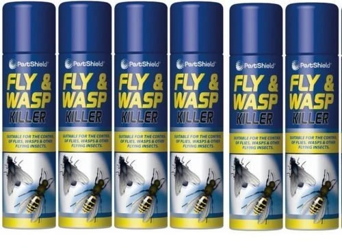 6 X 300ml Fly And Wasp Killer Spray Kills Flies Wasp Flying Ant Midges Mosquitoe (3300)