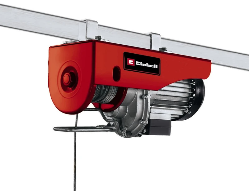 Einhell Cable Hoist TC-EH 500 (1000W, Emergency Stop Switch, Automatic Brake and End Shutdown, incl. 12m Twist Wire Rope Pulley with Loading Hook and Safety Bar)