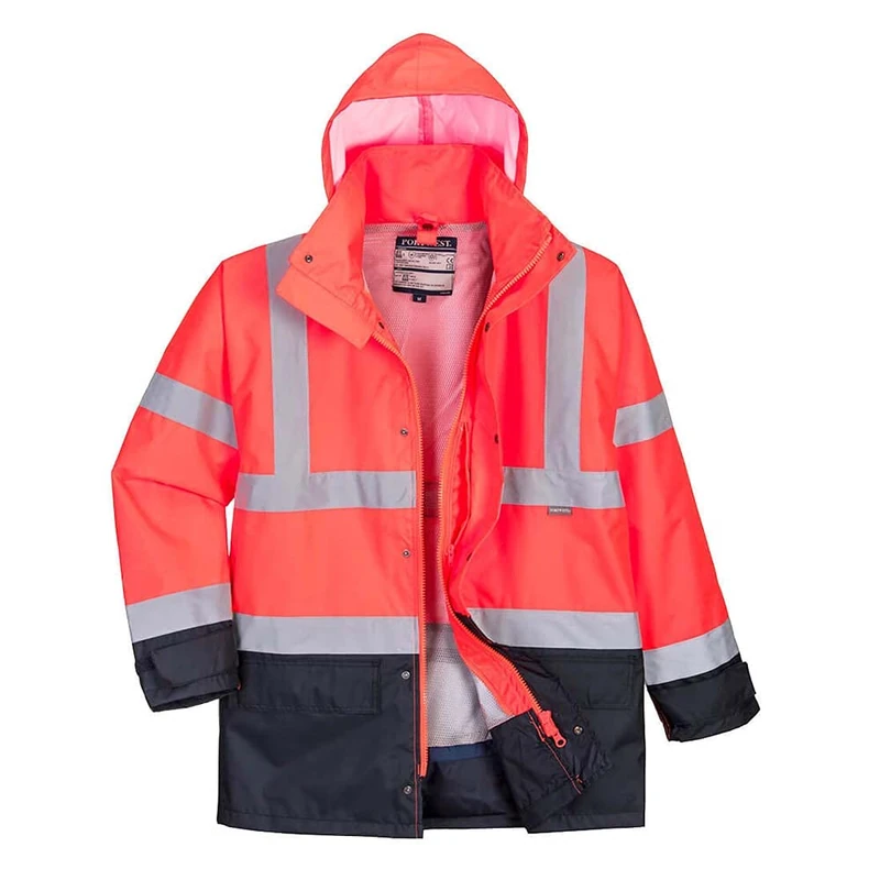 Portwest Hi-Vis Executive 5-in-1 Jacket, Size: XXL, Colour: Red/Navy, S768RNRXXL