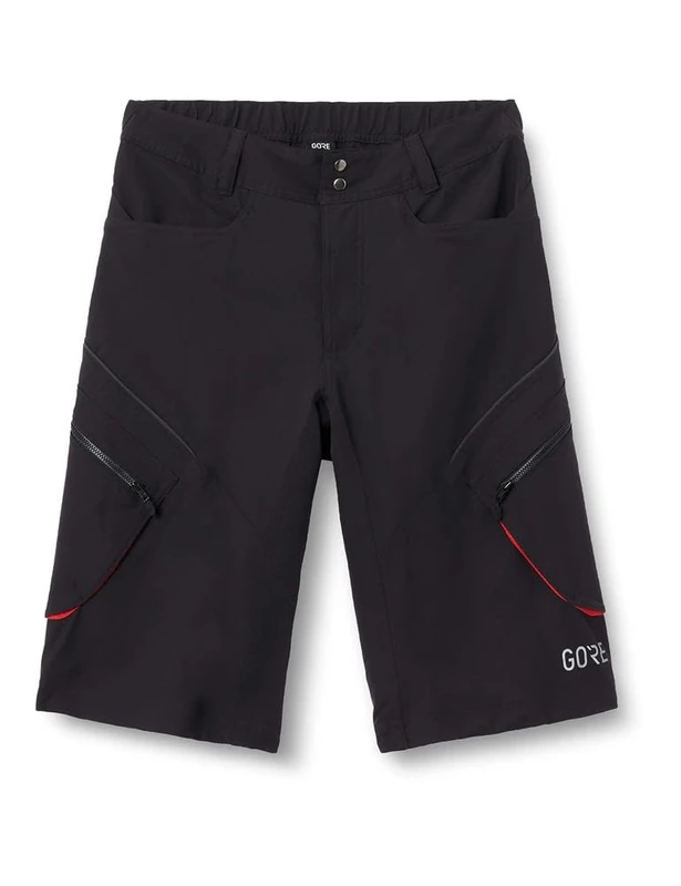 GORE WEAR Men's Shorts, C3, Trail Shorts, Black/Red, M