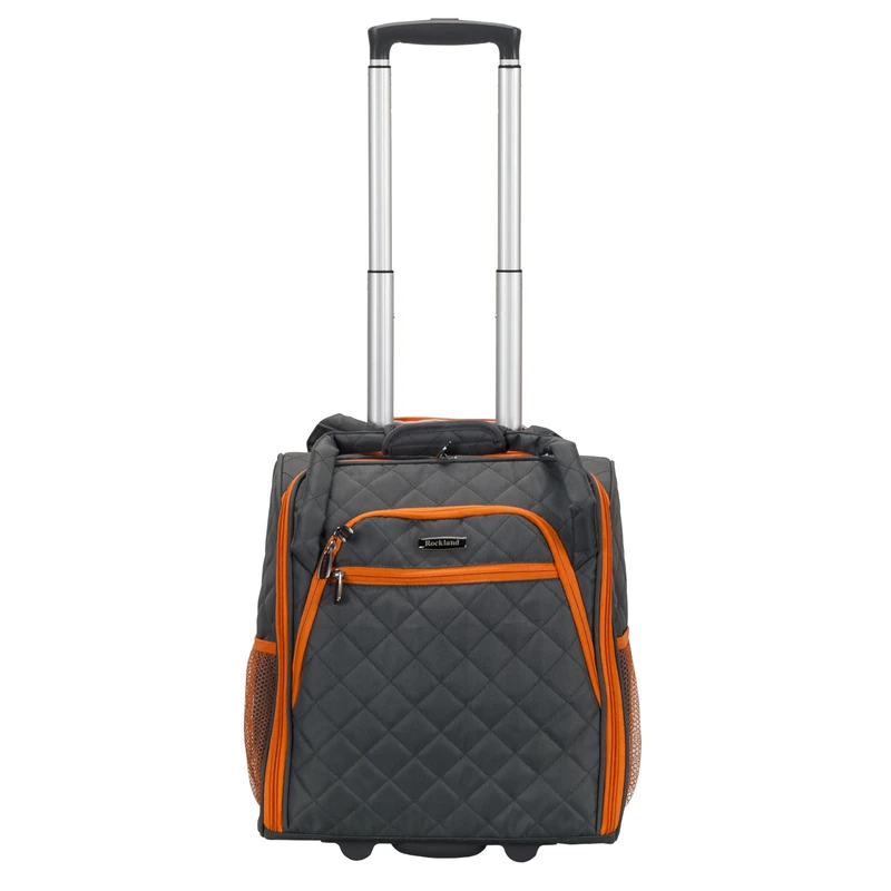 Rockland Melrose Upright Wheeled Underseater Carry-on Luggage, Charcoal, Carry-On 16-Inch, Melrose Upright Wheeled Underseater Carry-on Luggage