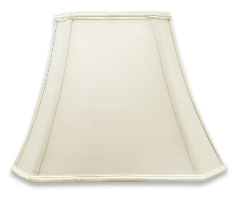 Royal Designs DSO-68-16WH Rectangle Bell Cut Corner Designer Lamp Shade-White-(6.25 x 8) x (11 x 16) x 12, 16