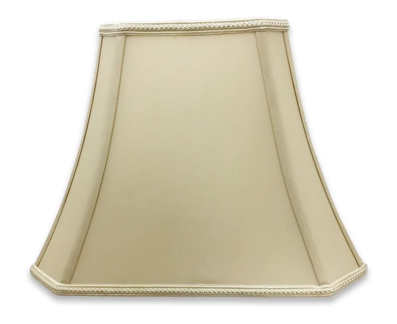 Royal Designs DSO-68-16BG Rectangle Bell Cut Corner Designer Lamp Shade-Beige-(6.25 x 8) x (11 x 16) x 12, 16