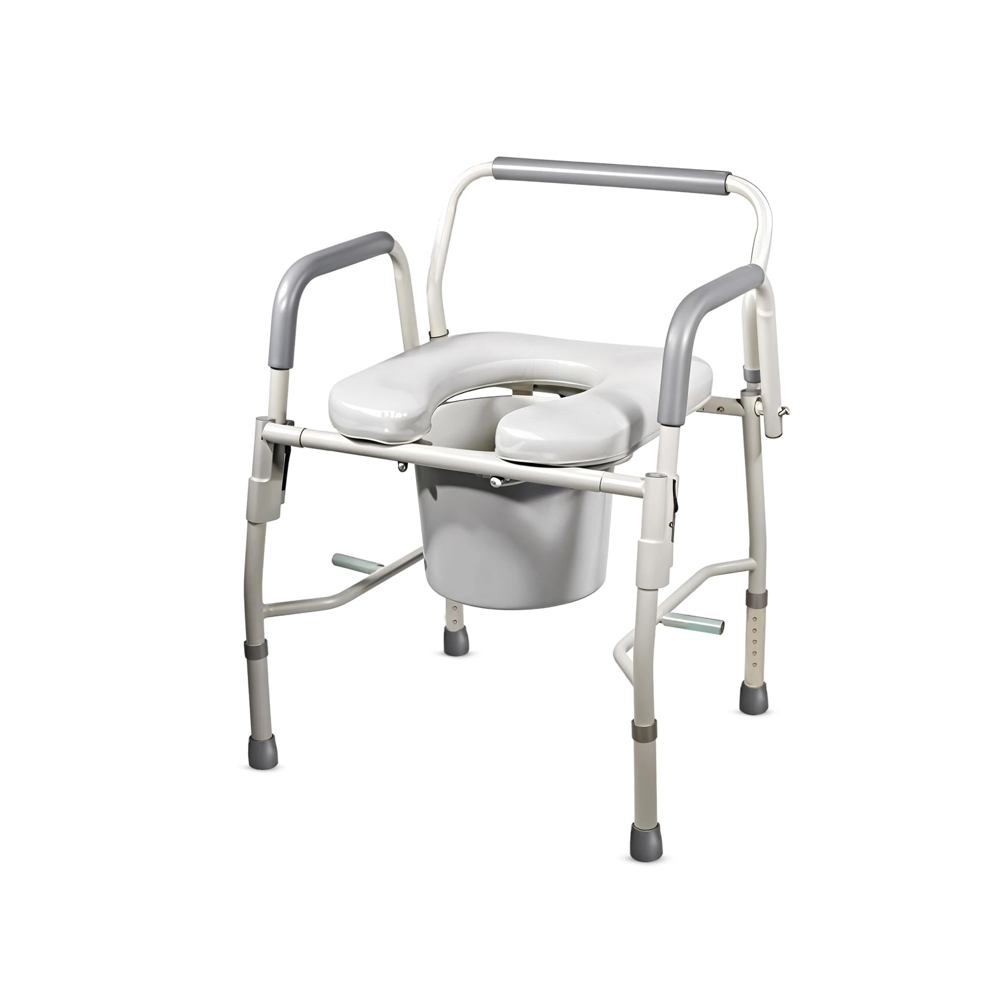 HEALTHLINE Commode Chair for Toilet Safety Frame 300 Lbs - Drop Arm Bedside Commode for Seniors - Wide Commode Toilet Chair for Adults