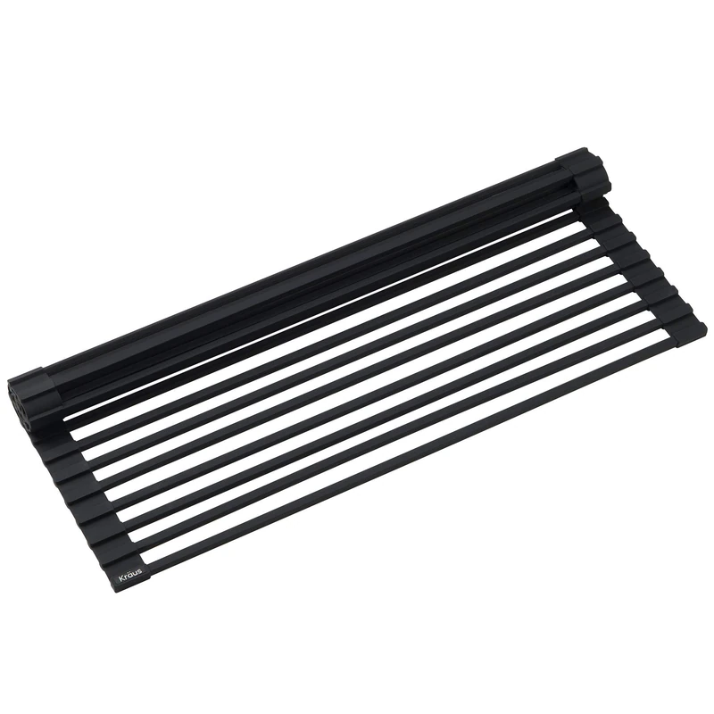 Kraus KRM-10BLACK Kore Over The Sink Multipurpose Roll-Up Dish Drying Rack, Black
