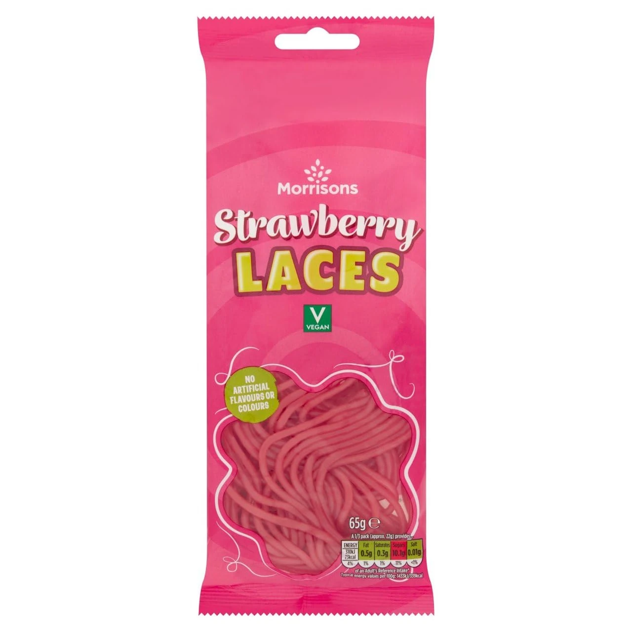 Morrisons Strawberry Laces, 65 g