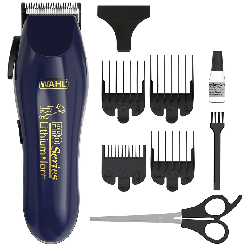 Wahl Dog Clippers, Pro Series Lithium Dog Grooming Kit, For Wiry, Smooth, Long, Silky and Short coats, Low Noise Cordless Pet Clippers, Pets At Home, Ergonomic and Light