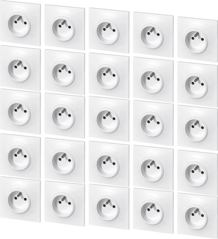 Legrand Neptune leg200249 Sockets with Earth 3680 W, 230 V, White, Set of 25 Pieces
