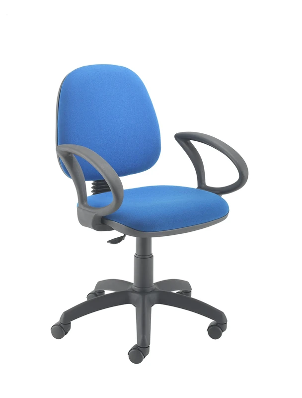 Office Hippo Mid Back Desk Chair, Ergonomic Office Chair For Home & Office With Height Adjustable Seat & Fixed Arms For Extra Comfort, Computer Chair For Daily Use - Royal Blue