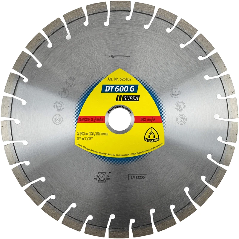 Klingspor 336616 Diamond Cutting Disc Set for Angle Grinders, DT 600 GU, 180 mm x 22.23 mm, 8500 rpm