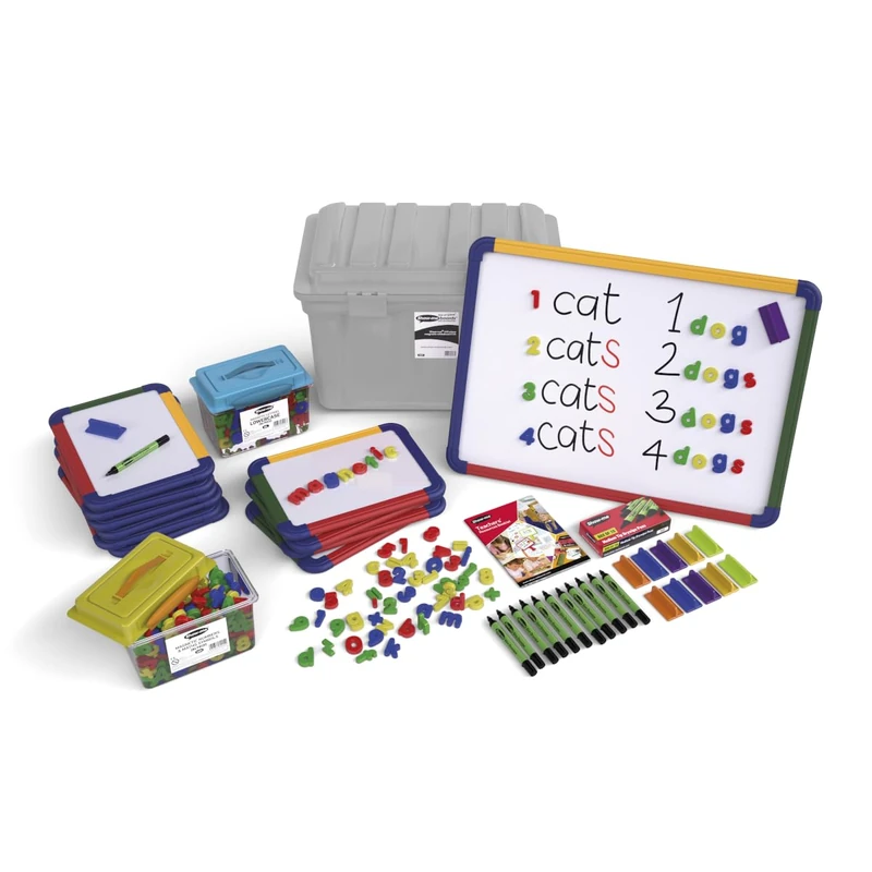 Show-me Magnetic Group Pack with Drywipe Boards, Markers, Erasers & ABC Magnets (Set of 610 Pieces)