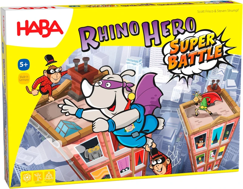 HABA 303205-Rhino Super Battle - 3D Stacking Skill Game