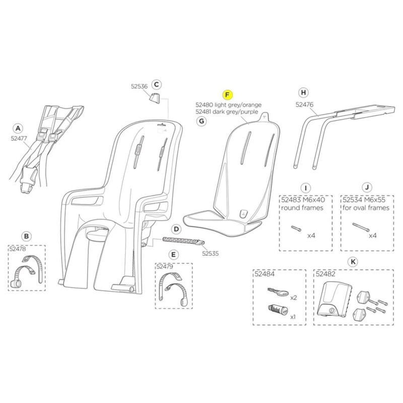 Thule Padding, Light Grey/Orange RA